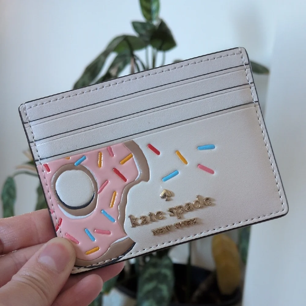 Kate Spade Pink and Cream Donut Card Holder - Picture 1 of 6